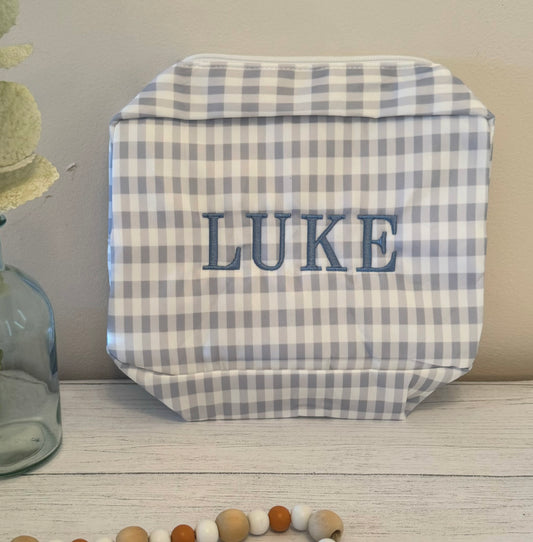 Blue Gingham Lunch Box