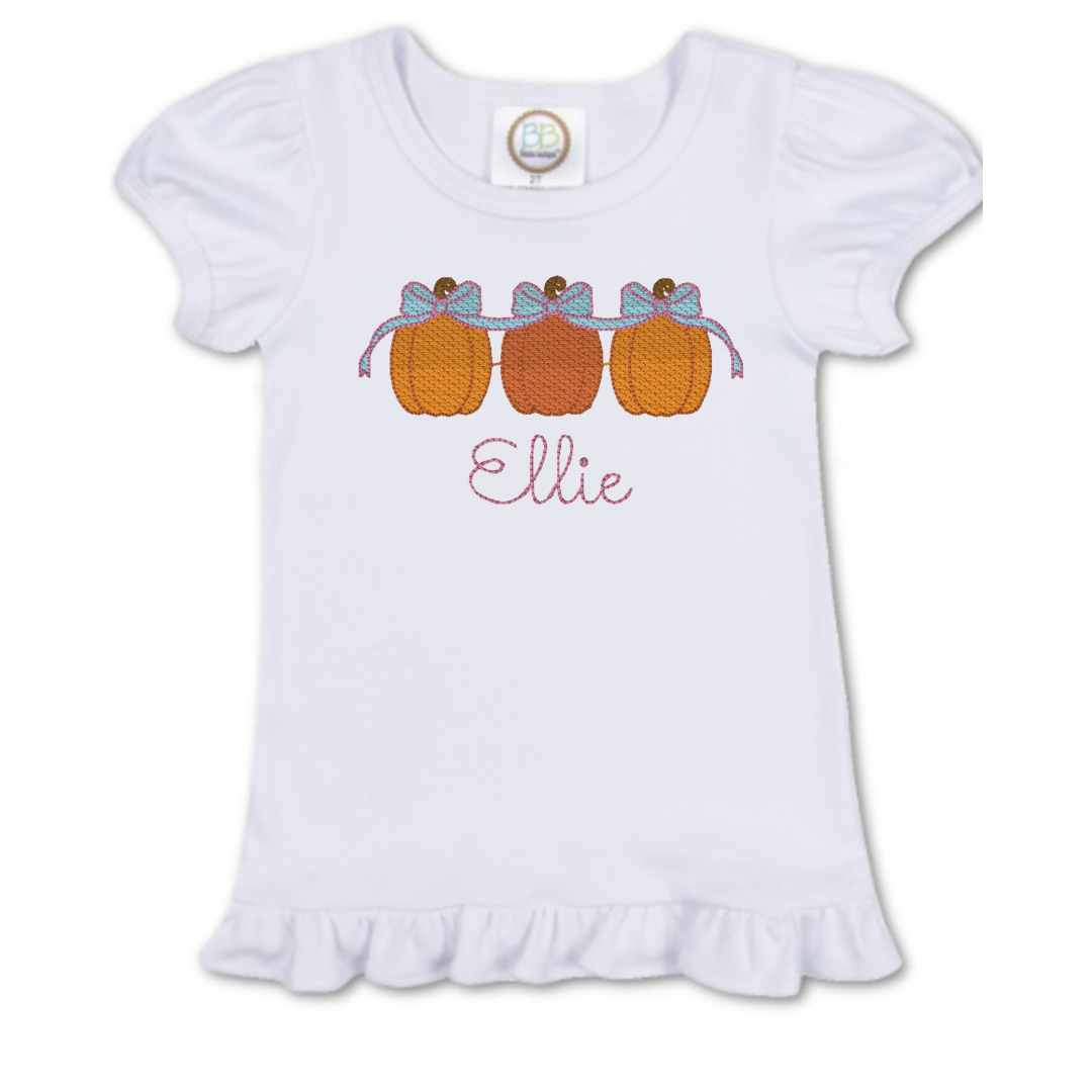 Pumpkin and Bows Girls Shirt